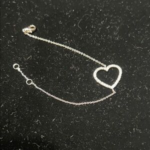 Silver Crystal Heart Bracelet